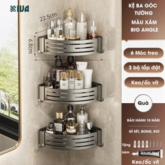 Giá kệ góc nhà tắm KIVA dán tường siêu dính, lắp đặt 2 cách, chất liệu nhông hàng không, dày dặn.