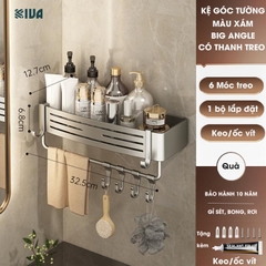 Giá kệ góc nhà tắm KIVA dán tường siêu dính, lắp đặt 2 cách, chất liệu nhông hàng không, dày dặn.