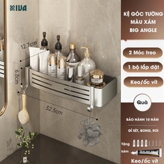 Giá kệ góc nhà tắm KIVA dán tường siêu dính, lắp đặt 2 cách, chất liệu nhông hàng không, dày dặn.