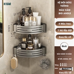 Giá kệ góc nhà tắm KIVA dán tường siêu dính, lắp đặt 2 cách, chất liệu nhông hàng không, dày dặn.