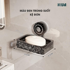 Khay xà phòng, kệ để xà phòng nhà tắm KIVA chất liệu Acrylic lắp đặt hút chân không.