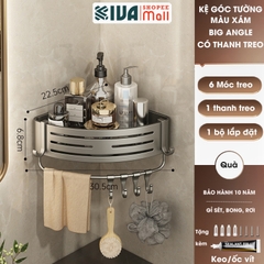 Kệ 3 chữ nhật BIG ANGLE màu trắng có thanh