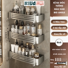 Kệ 3 chữ nhật BIG ANGLE màu xám có thanh