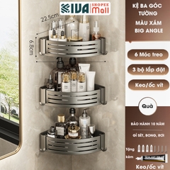 Kệ 3 chữ nhật BIG ANGLE màu xám có thanh
