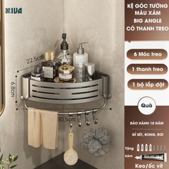 Giá kệ góc nhà tắm KIVA dán tường siêu dính, lắp đặt 2 cách, chất liệu nhông hàng không, dày dặn.