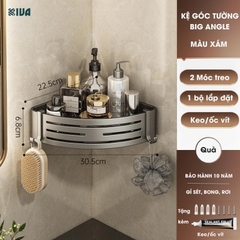 Giá kệ góc nhà tắm KIVA dán tường siêu dính, lắp đặt 2 cách, chất liệu nhông hàng không, dày dặn.