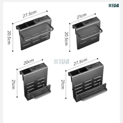 Kệ để dao thớt KIVA đa năng treo tường, đựng đũa, muỗng thìa, chất liệu thép Carbon