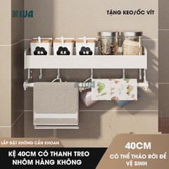 Kệ để đồ nhà bếp đa năng KIVA phong cách Bắc Âu, chất liệu nhôm hàng không cao cấp, bảo hành 10 năm.