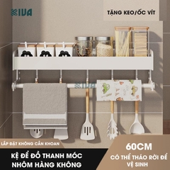 Kệ để đồ nhà bếp đa năng KIVA phong cách Bắc Âu, chất liệu nhôm hàng không cao cấp, bảo hành 10 năm.