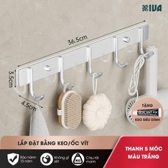 Móc Dán Tường Chịu Lực Siêu Dính KIVA Chữ C, Chất Liệu Nhôm Hàng Không Cao Cấp, Tặng Kèm Keo Siêu Dính, Ốc Vít
