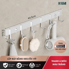 Móc Dán Tường Chịu Lực Siêu Dính KIVA Chữ C, Chất Liệu Nhôm Hàng Không Cao Cấp, Tặng Kèm Keo Siêu Dính, Ốc Vít