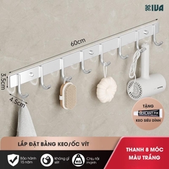 Móc Dán Tường Chịu Lực Siêu Dính KIVA Chữ C, Chất Liệu Nhôm Hàng Không Cao Cấp, Tặng Kèm Keo Siêu Dính, Ốc Vít