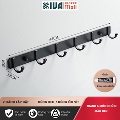 Móc Dán Tường Chữ C Treo Đồ Chịu Lực Siêu Dính KIVA Chất Liệu Nhôm Hàng Không, Lắp Đặt Không Cần Khoan.
