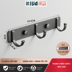 Móc Dán Tường Chữ C Treo Đồ Chịu Lực Siêu Dính KIVA Chất Liệu Nhôm Hàng Không, Lắp Đặt Không Cần Khoan.