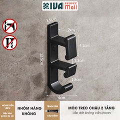 Móc Treo Chậu KIVA, Chất Liệu Nhôm Hàng Không, Lắp Đặt Không Cần Khoan