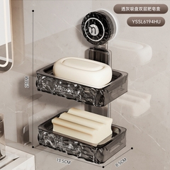Khay xà phòng, kệ để xà phòng nhà tắm KIVA chất liệu Acrylic lắp đặt hút chân không.