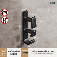 Móc Treo Chậu KIVA, Chất Liệu Nhôm Hàng Không, Lắp Đặt Không Cần Khoan