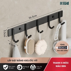 Móc Dán Tường Chịu Lực Siêu Dính KIVA Chữ C, Chất Liệu Nhôm Hàng Không Cao Cấp, Tặng Kèm Keo Siêu Dính, Ốc Vít