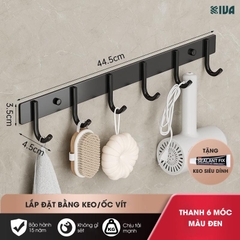 Móc Dán Tường Chịu Lực Siêu Dính KIVA Chữ C, Chất Liệu Nhôm Hàng Không Cao Cấp, Tặng Kèm Keo Siêu Dính, Ốc Vít