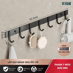 Móc Dán Tường Chịu Lực Siêu Dính KIVA Chữ C, Chất Liệu Nhôm Hàng Không Cao Cấp, Tặng Kèm Keo Siêu Dính, Ốc Vít