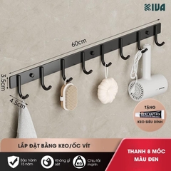 Móc Dán Tường Chịu Lực Siêu Dính KIVA Chữ C, Chất Liệu Nhôm Hàng Không Cao Cấp, Tặng Kèm Keo Siêu Dính, Ốc Vít
