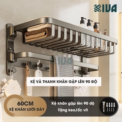 Giá kệ để khăn, để đồ nhà tắm KIVA, đa dạng mẫu mã, thiết kế, kích thước và màu sắc, chất liệu nhôm hàng không cao cấp.