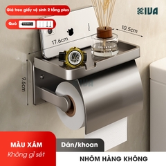 Hộp Đựng Giấy Vệ Sinh Nhà Tắm KIVA Chất Liệu Nhôm Hàng Không, Lắp Đặt Không Cần Khoan, Bảo Hành 10 Năm.