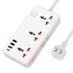 [Se298]Ổ cắm điện hoco AC8 dài 1m5 3A+1C 30W (US)