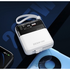 [SE279]Sạc Dự Phòng Đa Năng 10000mAh WEKOME WP-309 - Tích Hợp 2 Cáp Sạc Nhanh TypeC & iP - Hỗ Trợ Sạc Nhanh Lên Đên 22,5W