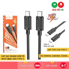 [SE14.5]Cáp Sạc hoco x88 PD Type C to Type C 60W