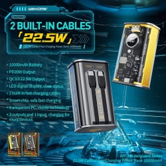 [SE260]PIN SẠC DỰ PHÒNG WEKOME WP-345 10000MAH QC3.0+PD 22.5W TÍCH HỢP CÁP