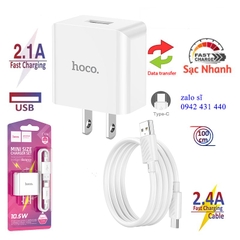 [SE30]BỘ SẠC VÀ CÁP (TYPE C) HOCO C106 - 2.1A
