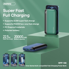 [SE292][20000mah][QC3.0]PIN SẠC DỰ PHÒNG REMAX RPP - 180 20000MAH QC3.0+PD 22.5W
