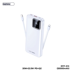 [SE280]PIN SẠC DỰ PHÒNG REMAX RPP-513 20000MAH QC3.0+PD 22.5W