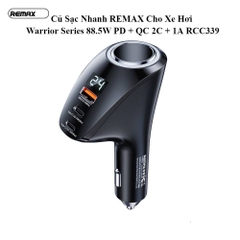 [SE150]Củ Sạc Nhanh REMAX Warrior Series 88.5W PD + QC 2C + 1A Cho Xe Hơi RCC339 Sạc Cùng Lúc Nhiều Thiết Bị, An Toàn, Bắt Mắt