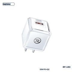 [SE150]CỐC SẠC NHANH REMAX RP-U93 QC3.0+PD (1 USB+1 TYPE C) 33W