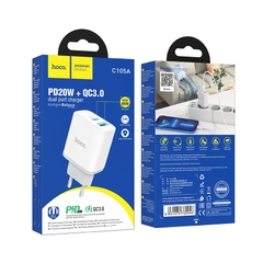 [SE69]CỐC HOCO C105A CỔNG (A+C) 20W(PD/QC/FCP/AFC)
