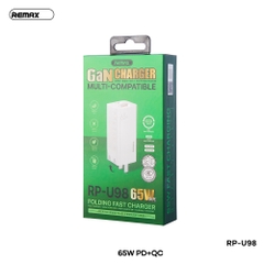 [SE310]CỐC SẠC NHANH REMAX RP-U98 USB+TYPE C QC3.0+PD 65W