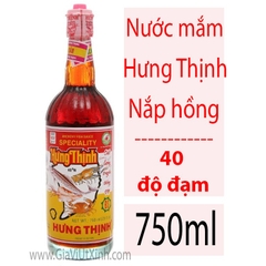 NƯỚC MẮM HƯNG THỊNH 40 ĐỘ ĐẠM 750ML (NẮP HỒNG) - 40N FISH SAUCE