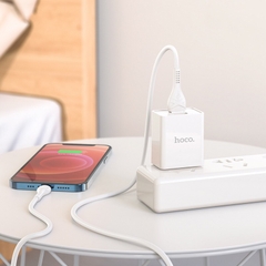 [SE31]Củ sạc Hoco C89 2 cổng USB, sạc nhanh 2.1A Max, thích hợp với nhiều dòng điện thoại, chân cắm tiêu chuẩn US
