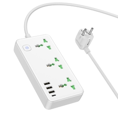 [SE155] Ổ cắm điện hoco AC7A 3 socket+ 3USB output + PD1C 3.4A (EU) dây dài 1M5