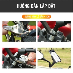 [SE39]Giá Đỡ Điện Thoại Xe Máy, Kẹp Điênh Thoại Dành Cho Xe Máy  H2 Bằng Hợp Kim Nhôm Chắc Chắn