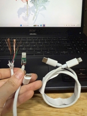 [SE23] Cáp dù trắng type C to lighning 180 sợi đồng tích hợp 2 đầu chóng gãy