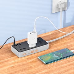 [Se298]Ổ cắm điện hoco AC8 dài 1m5 3A+1C 30W (US)