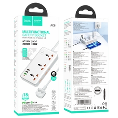 [Se298]Ổ cắm điện hoco AC8 dài 1m5 3A+1C 30W (US)