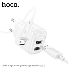[SE36]  Bộ sạc hai cổng Hoco Surplus CS51A (Micro) (EU)