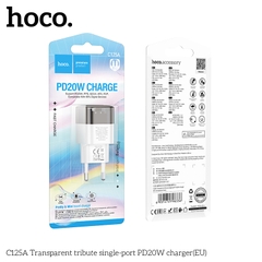 [SE63]Cốc sạc Hoco C125A PD20W một cổng trong suốt EU