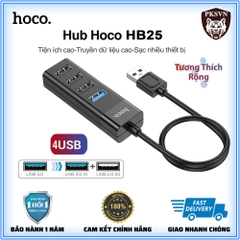[SE85] Bộ Chia Cổng USB 3.0 & USB 2.0 Chính Hãng Hoco HB25 - Hub chia cổng 4 in 1 Cao Cấp, Tiện Lợi - Bảo Hành 12 Tháng