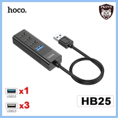 [SE85] Bộ Chia Cổng USB 3.0 & USB 2.0 Chính Hãng Hoco HB25 - Hub chia cổng 4 in 1 Cao Cấp, Tiện Lợi - Bảo Hành 12 Tháng
