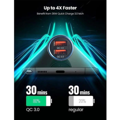 [SE55]Tẩu sạc nhanh, cóc sạc xe hơi kim cương QC30 36W 2 cổng usb quick charge 3.0